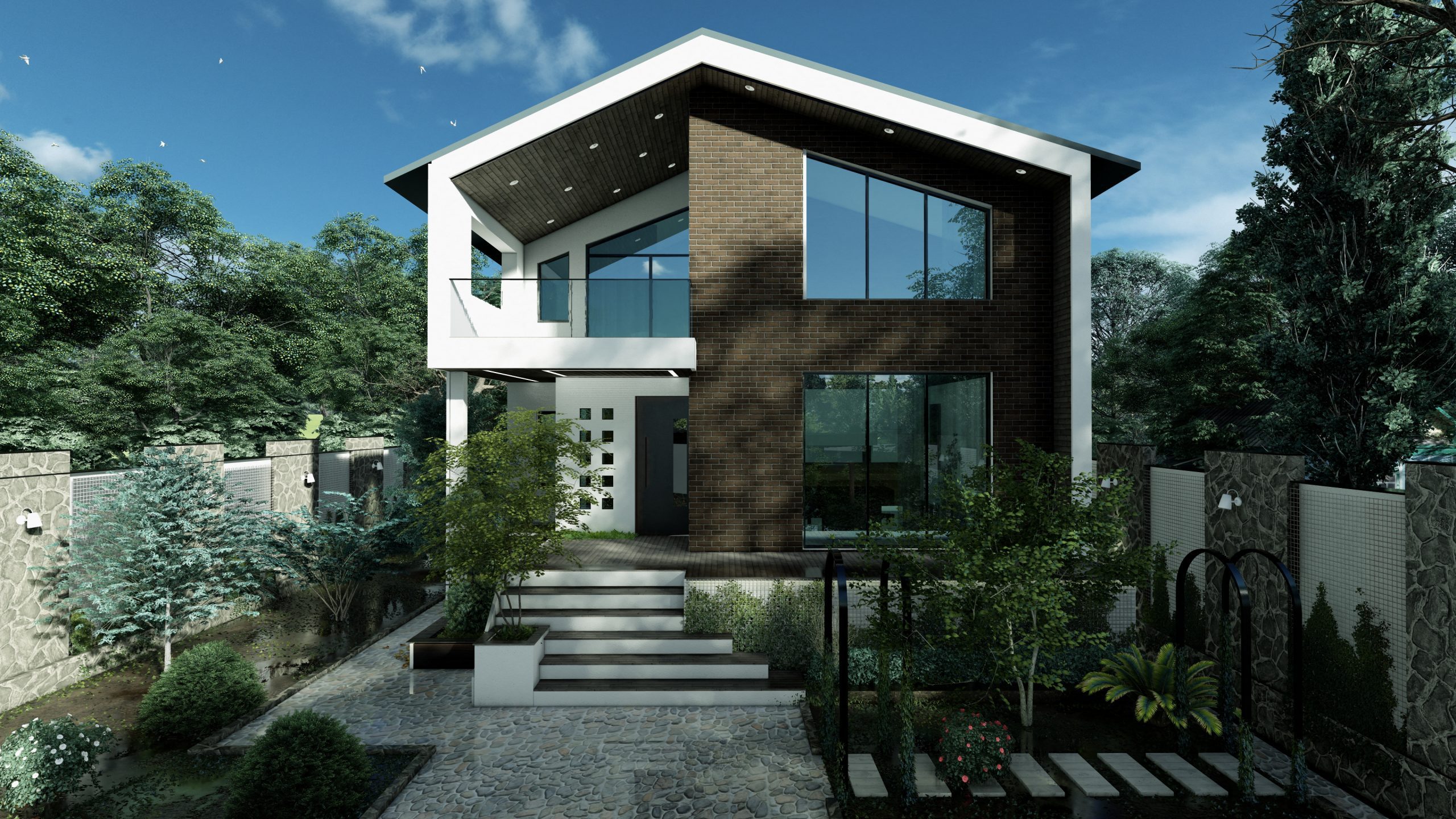 نمای رو به رو ویلا