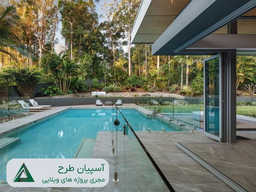 استخر طراحی شده برای ویلا به صورت حرفه ای