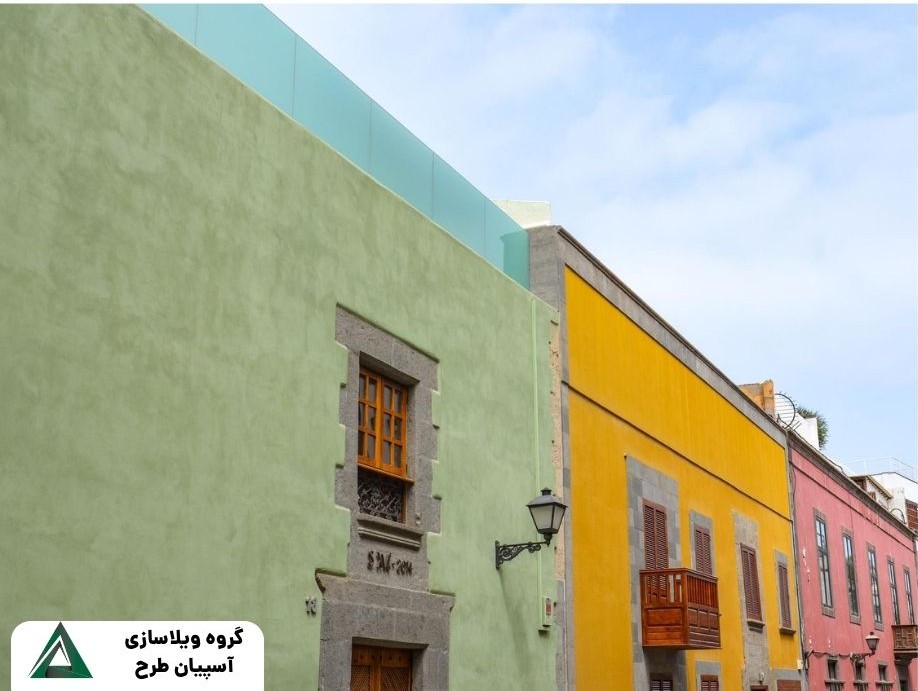 نمای سیمانی رنگی