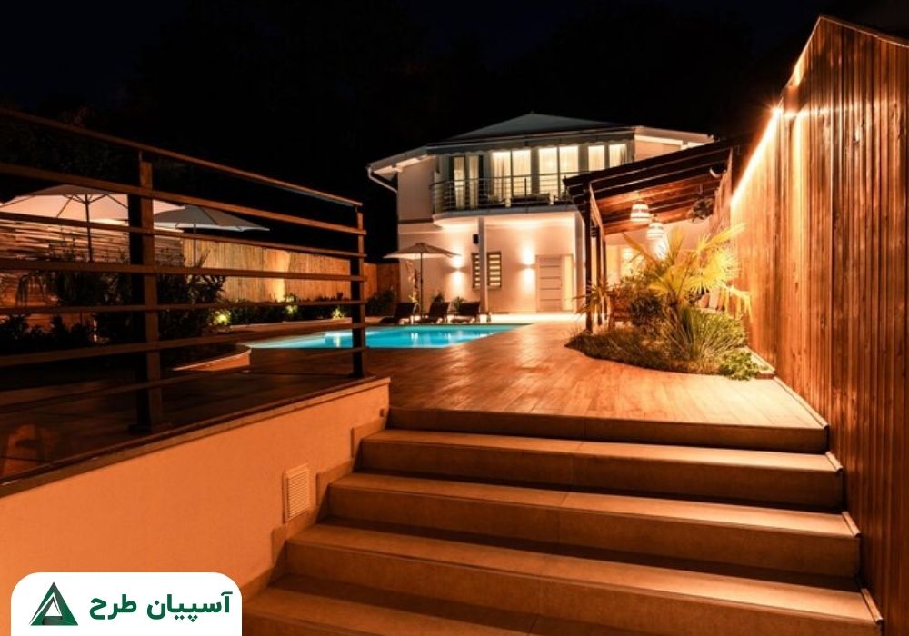 نورپردازی استخر ویلا